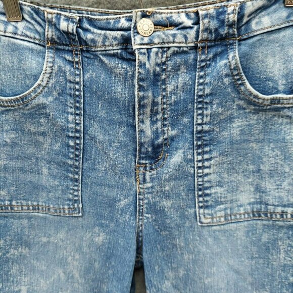 Epic Threads Jeans Women's 26 Blue Acid Wash Straight Jeans Some Stretch Flare - Picture 7 of 16